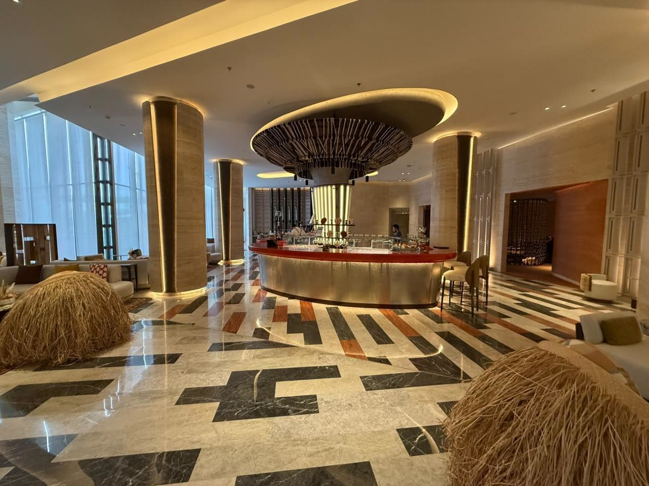 Lobby bar area where invited guests and hotel residents share the space